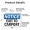 Signmission Exit Sign, Aluminum, 10 in W, 7 in H, Exit To Carport OS-2PACK-NS-A-710-L-12255 - alternate 3